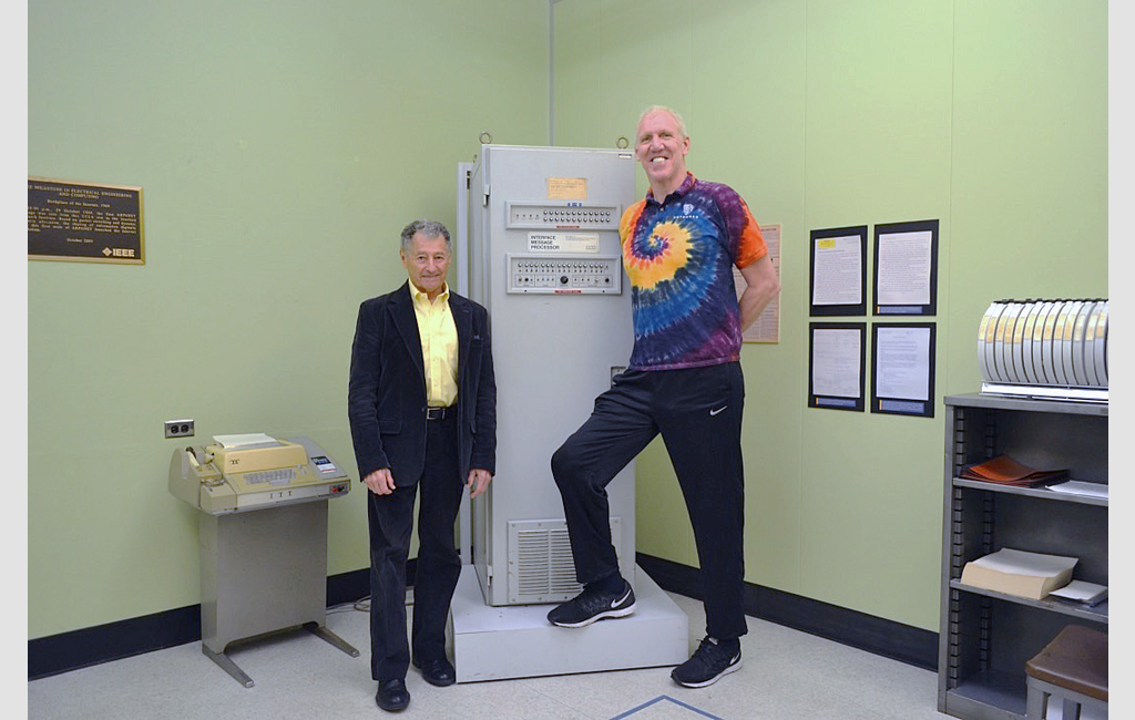 Basketball legend Bill Walton and Professor Kleinrock visiting IMP No. 1